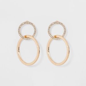 NWT BaubleBar Gold Double Hoop Earrings